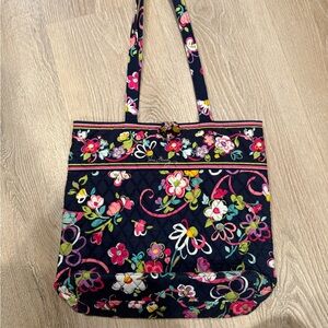 Vera Bradley Black and Pink Quilted Tote Bag